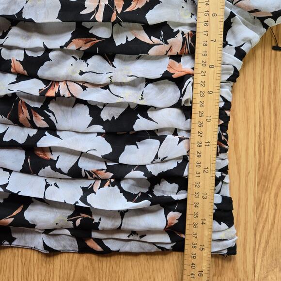 Abercrombie & Fitch Womens Cottage Boho Romantic Floral Ruched Puff Sleeve Top - Picture 12 of 12